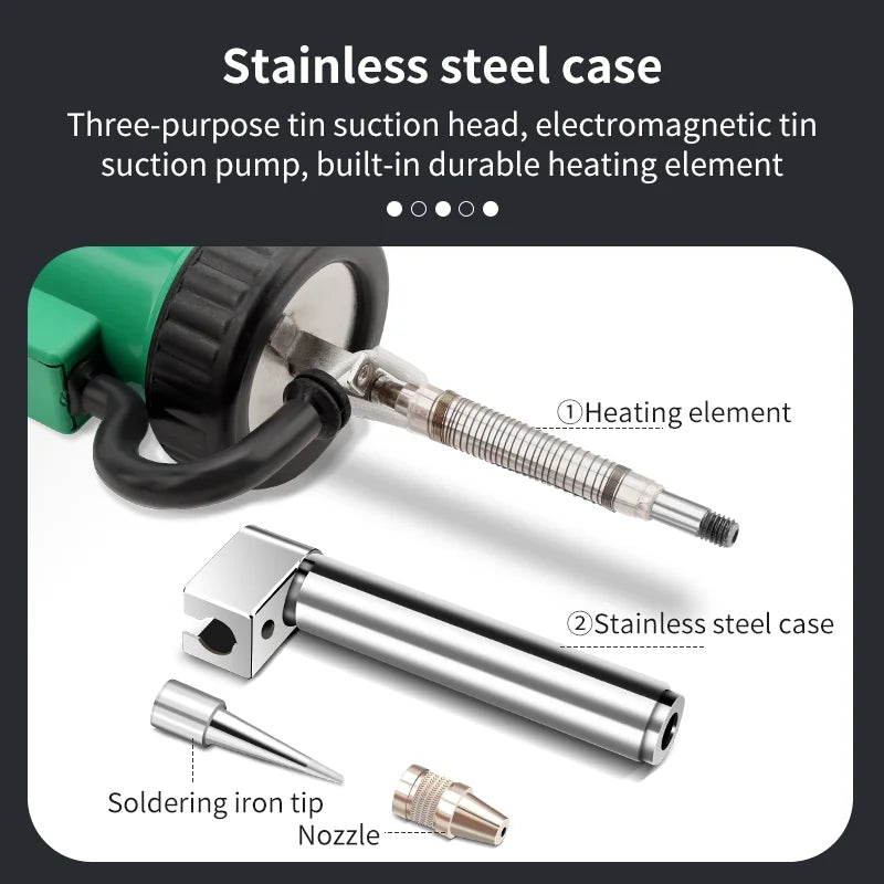 LUXIANZI 220V 50Hz Electric Suction Gun Vacuum Solder Sucker Tin Soldering Iron Desolder Pump Repair Welding Tools with Nozzle