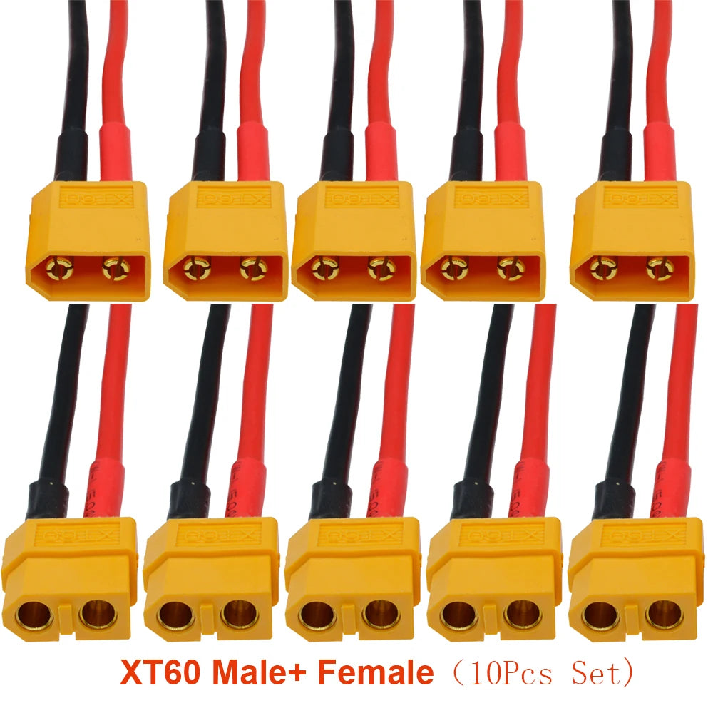1-10Pcs XT60 Plug Male Female Connector with 14AWG Silicon Wire for RC Lipo Battery Cable Drone XT60 Pigtail
