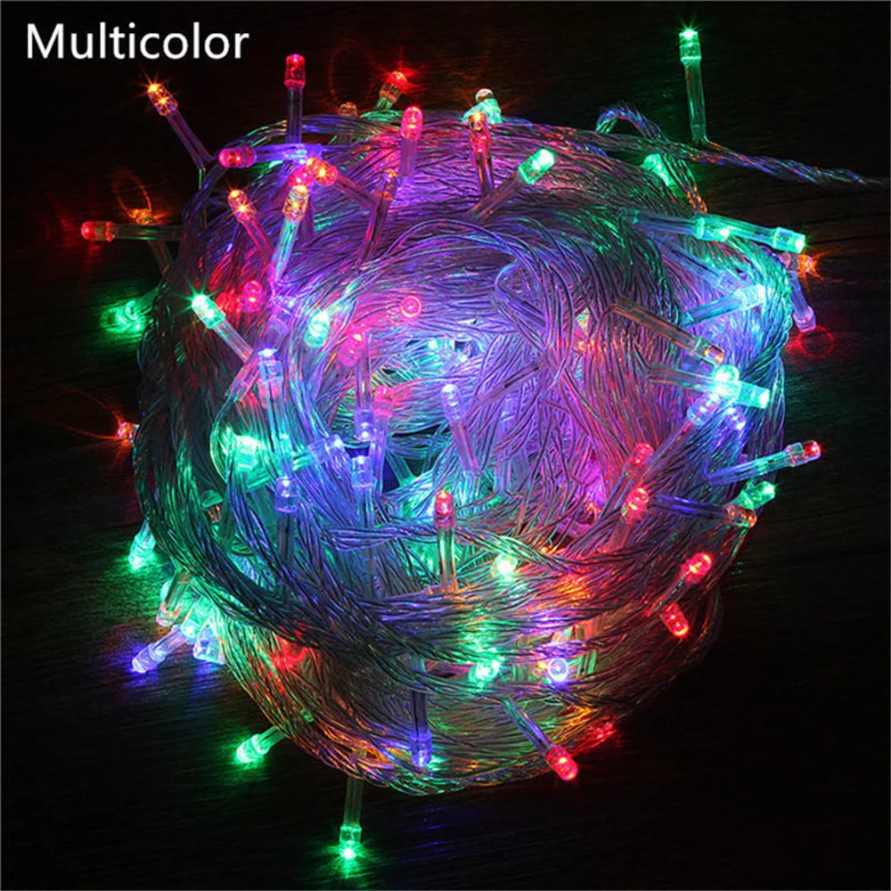 Holiday Outdoor 100 LED String Lights 10M 220V 110V Christmas Xmas Wedding Party Decorations Garland Lighting Christmas light