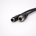 Mini Din Electrical Plug Connector 6 Pin To GX12 4 Pin Straight Male Injection Cable PVC 22AWG 300mm