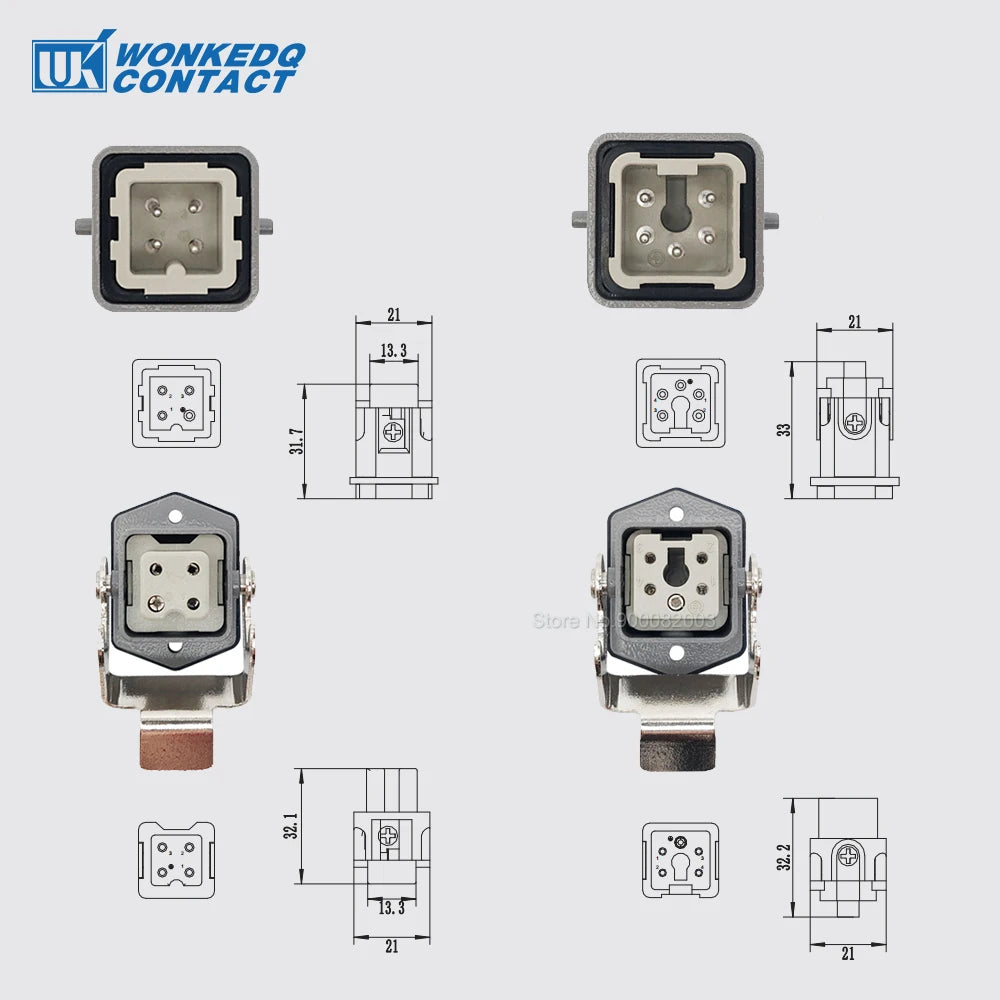 HA Heavy Duty Connector Kit 4/5/6/8 Core Pins Male&Female Insert Plug HDC-HA Rectangular Waterproof Industrial Aviation Socket