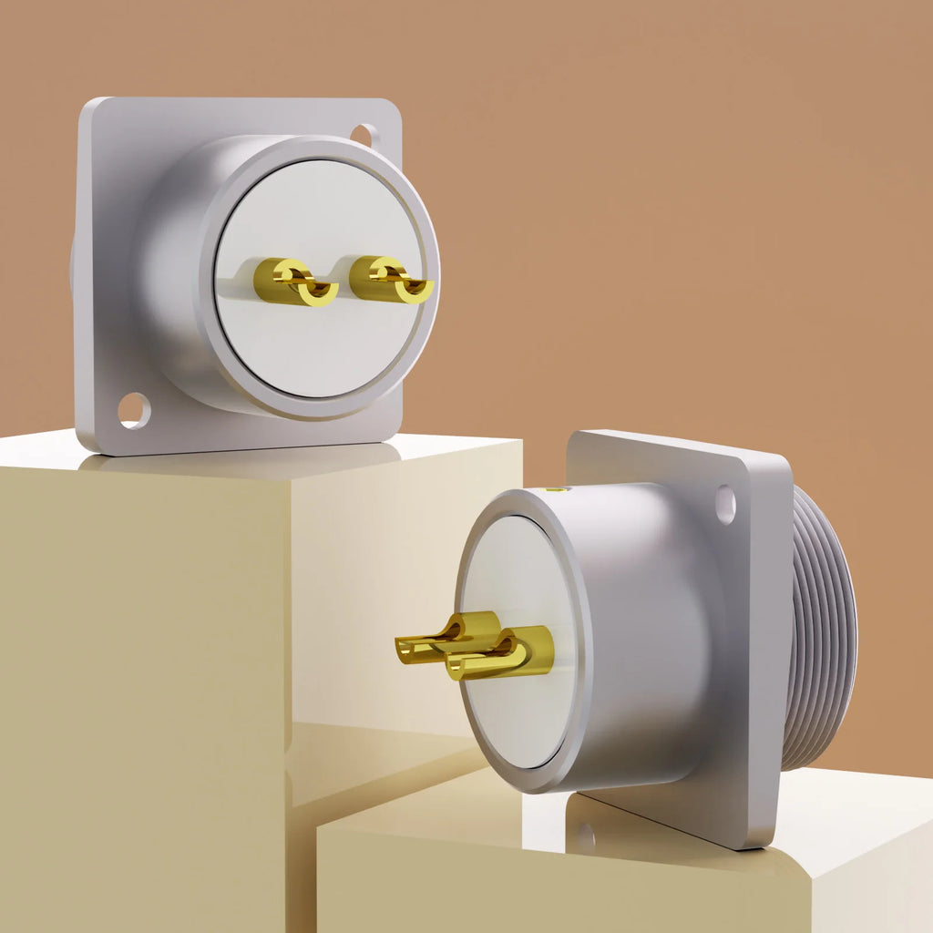 Monosaudio Pure Copper 2pin GX16 Male Socket Chassis GM16 24K Gold Plated Micro Male Connector