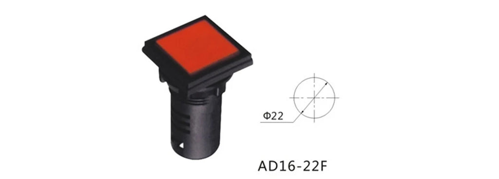 ABILKEEN 20PCS/LOT AD16-22F Square Head LED Indicator Light 22mm Panel Mount Signal Lamp Red Green Yellow Blue White