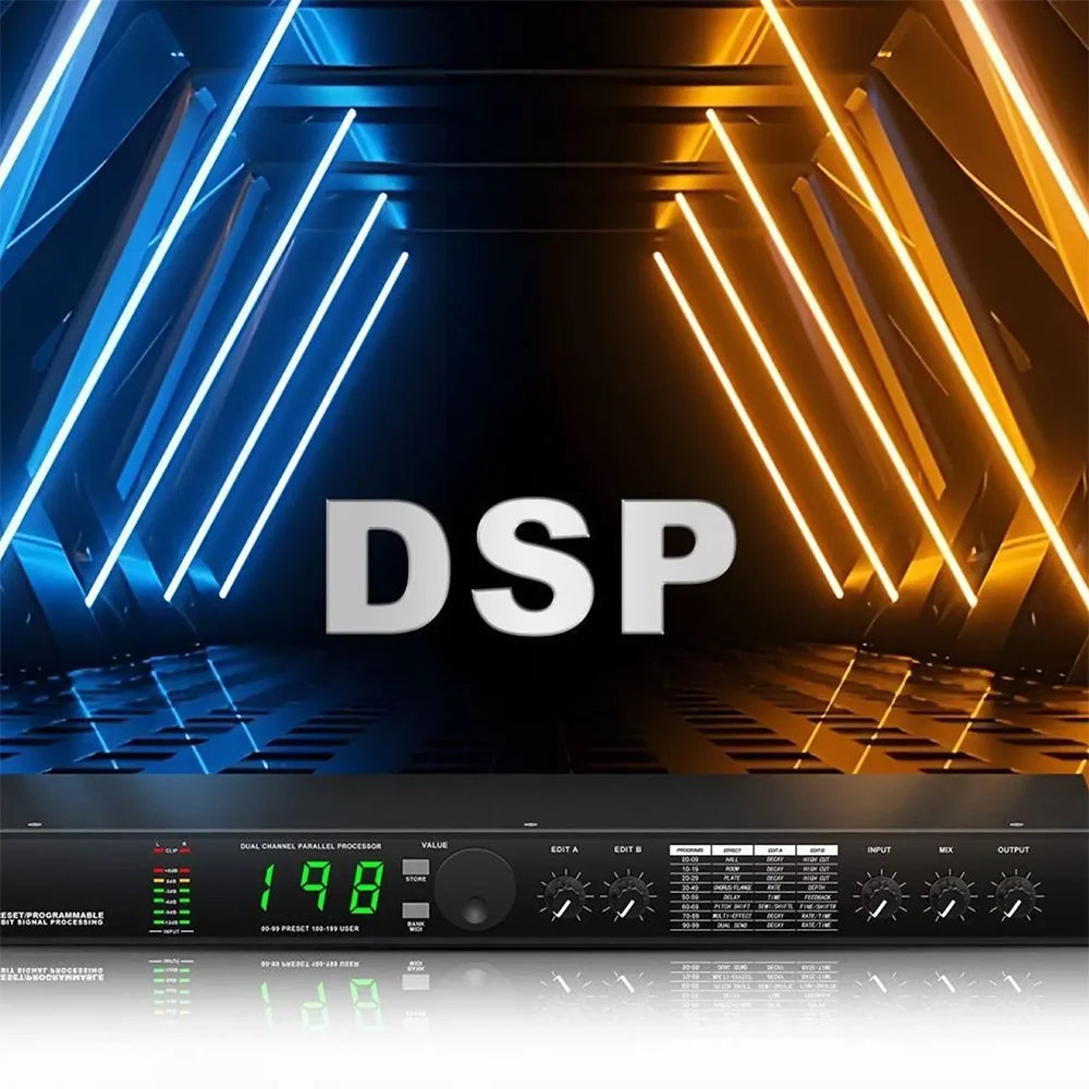 Professional Digital Reverb and Multi Effect DSP Processor Audio Processor Equalizer Vocal Microphone