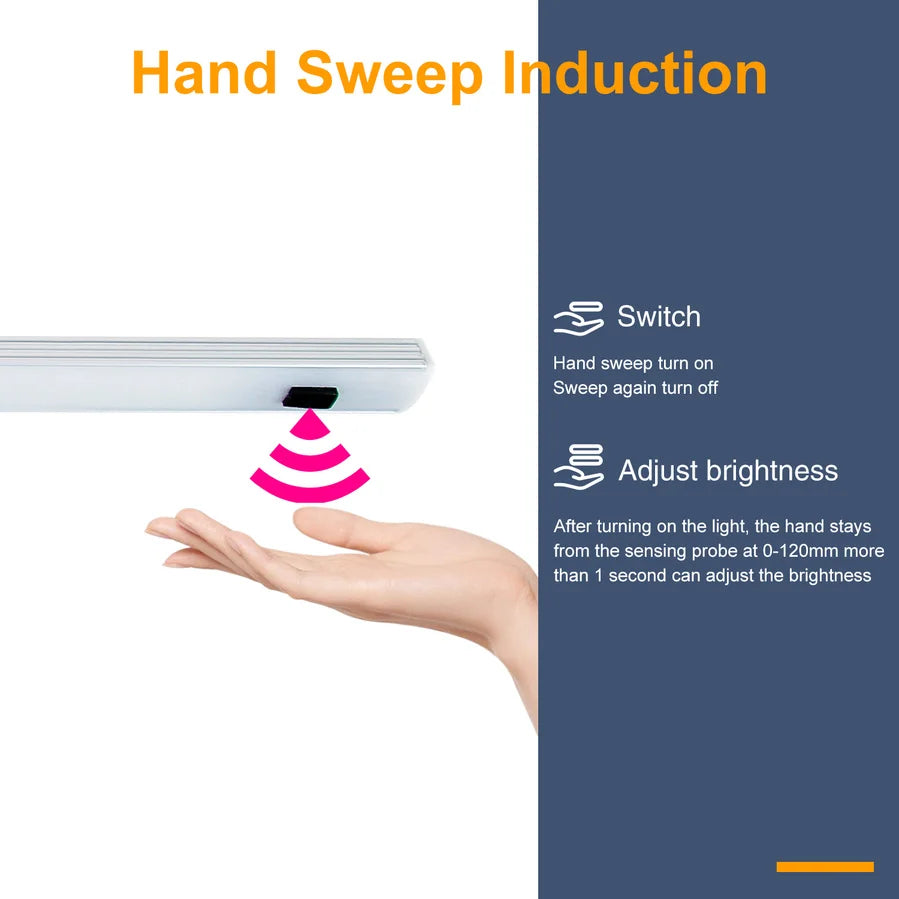 5 V LED Strip USB Desk Lamp Hand Sweep Switch Backlight Motion Sensor Book Table Light Children Study Room Kitchen Cabinet Bulb
