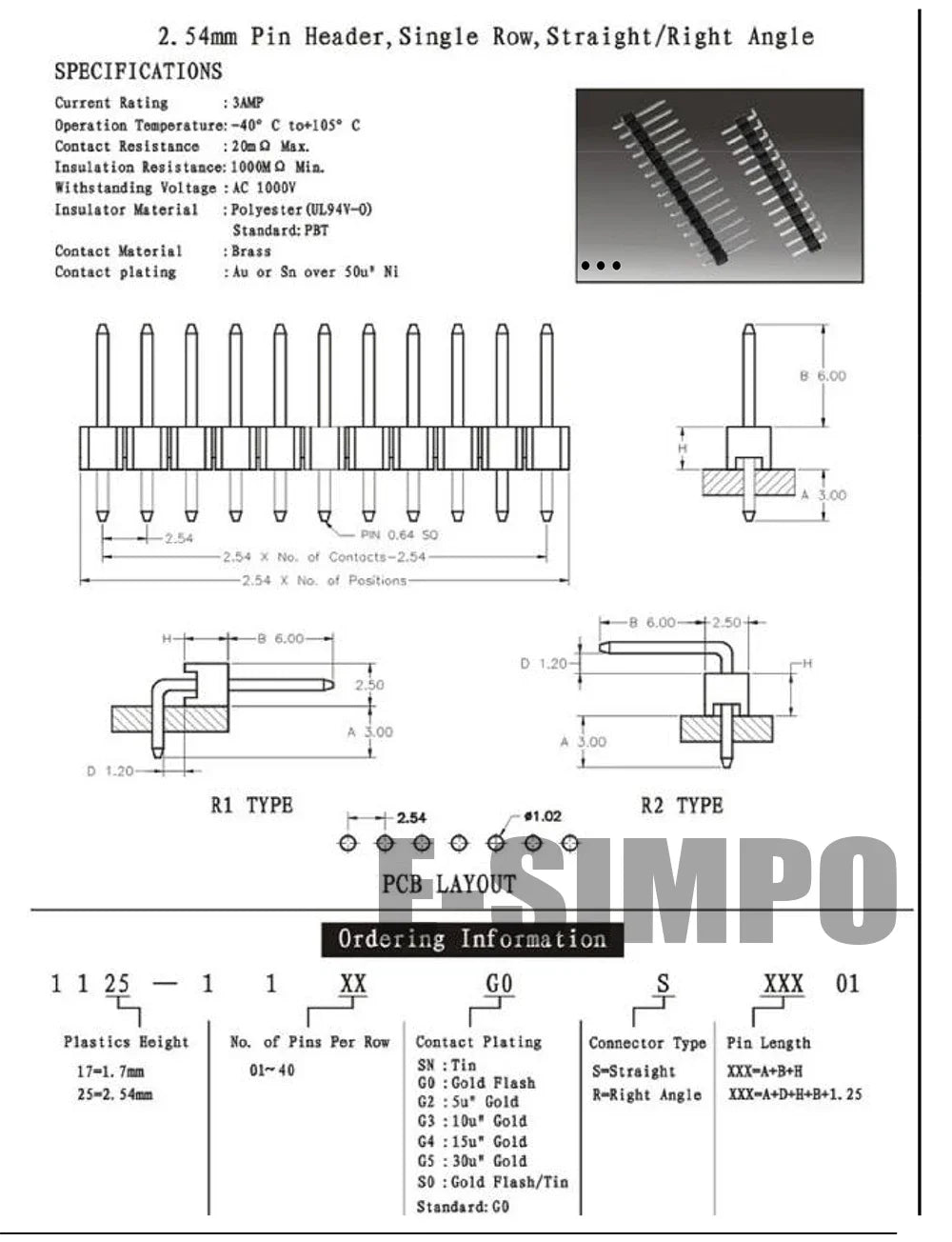 20pcs 2.54mm 1x40P Right Angle Extended Extra Long Pin 90d R1 R2 Optional Gold Single Row Breakable PCB Male Header Connector