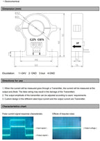 Hall Effect Current Transducer QNDBK1-21 DC 30A 50A 100A 200A 300A 4-20mA Open Current Transmitter Split Core Current Sensor