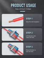 1 In Multiple Out Mini Fast Wire Connectors Universal Compact Push-in Terminal Block Cable Splitter LED Lighting Wiring 1/5/10PC