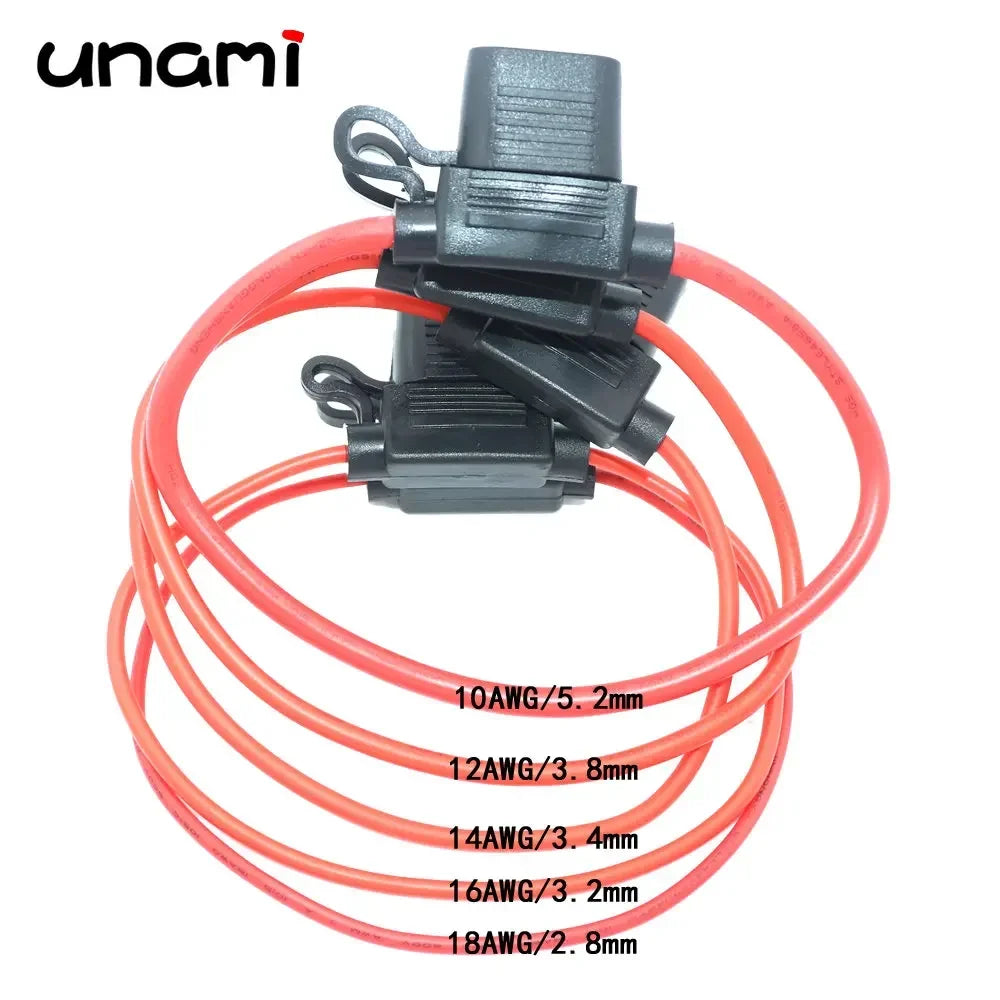 Waterproof Fuse Holder 32V Mini Small Medium 18/1614/12/10AWG and Blade Fuse 1A 2A 3A 5A 7.5A 10A 15A 20A 25A 30A 35A 40A 50A