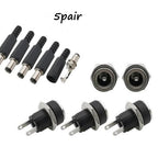 5 Pairs DC 12V Male Jack Plug Female Socket Panel Mount Power Connectors Terminals Blocks Electrical Equipment Supplies