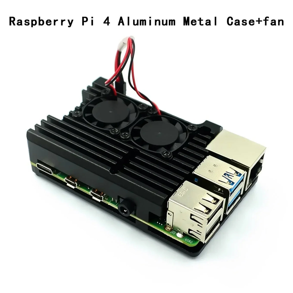 For Raspberry Pi 4 3 Model B 3B Plus Aluminum Case with Dual Cooling Fan Metal Shell Enclosure for RPI Raspberry Pi 4B 3B+ Model