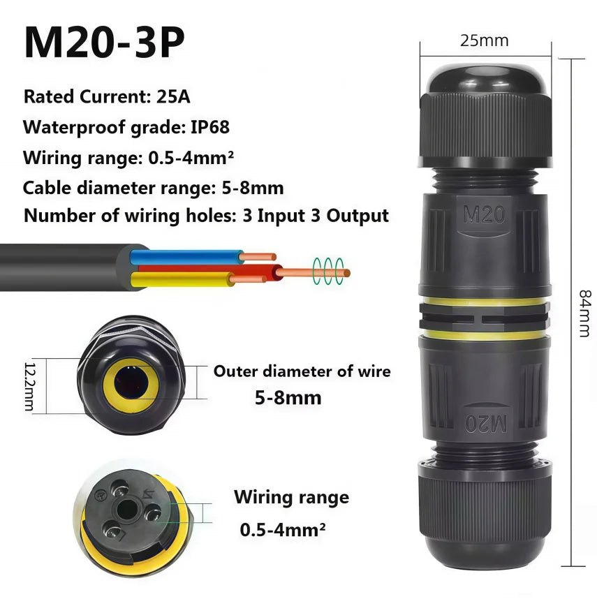 Heavy Duty Quick Connect Terminal Block T-type, IP68 Waterproof 2/3/4/5Pin for Secure & Fast Damp-Proof Wiring Connector