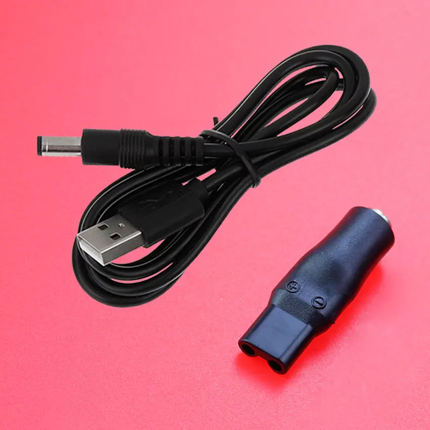 2/7Pcs 5V DC 5.5*2.1mm USB Power Cord Cable Double Hole Charging Adapter Plug For All Kinds Hair Clippers Beard Trimmers Shavers