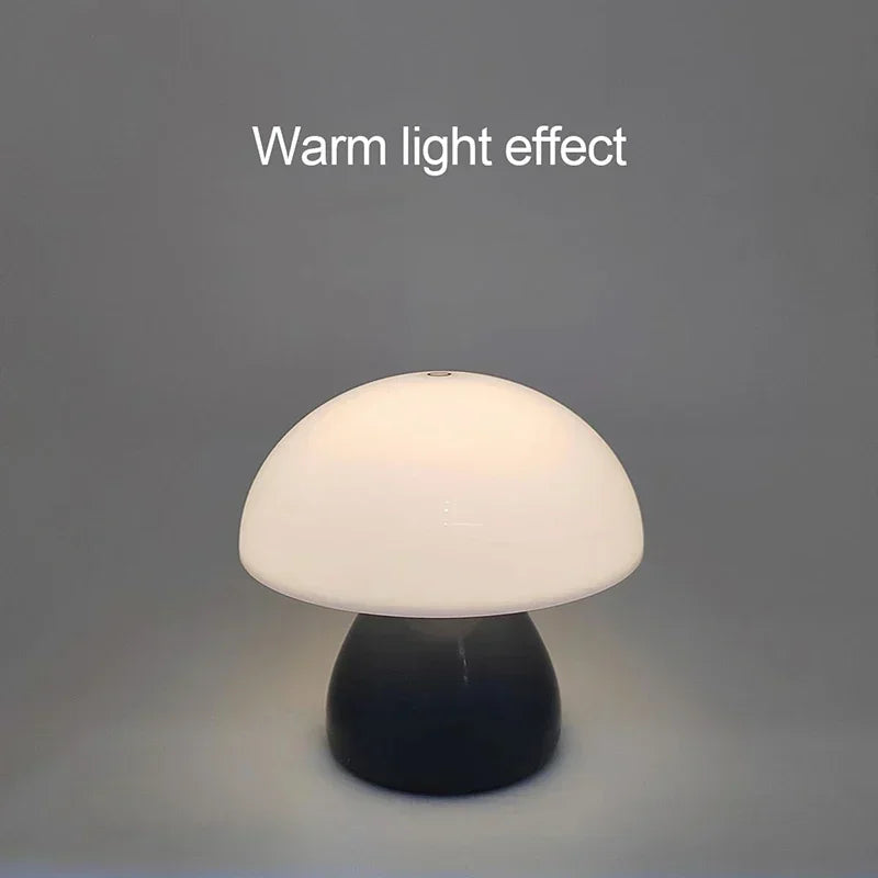 Mushroom LED Table Lamp Touch Dimming USB Charging Night Light for Bedroom/Desk/Coffee Bar Decorative Ambient Night Lighting