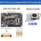 Raspberry Pi 5 PCIe To M.2 With PoE HAT (B) Supports NVMe Protocol M.2 Solid State Drive High-speed Reading Writing Pi 5 PoE HAT