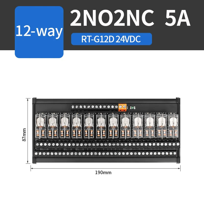 ENMG PNP/NPN Intermediate Relay Module G2R-1-E Control Module DC 24VDC One Open One Closed 16A 8/16 Way Screw Type Spring Inline