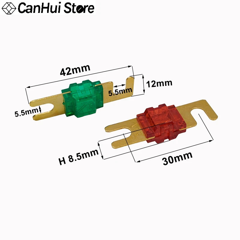 1-5pcs Mini 32V Auto Stereo Audio AFS Fuse 20A 30A 40A 50A 60A 70A 80A 100A 125A 150A 200A ANL Gold Plated Stud Car Fusibles