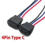 4Pin USB-C Type Waterproof USB Connector Direct Compression Female Base Female Socket Charging Interface with Data Transmission