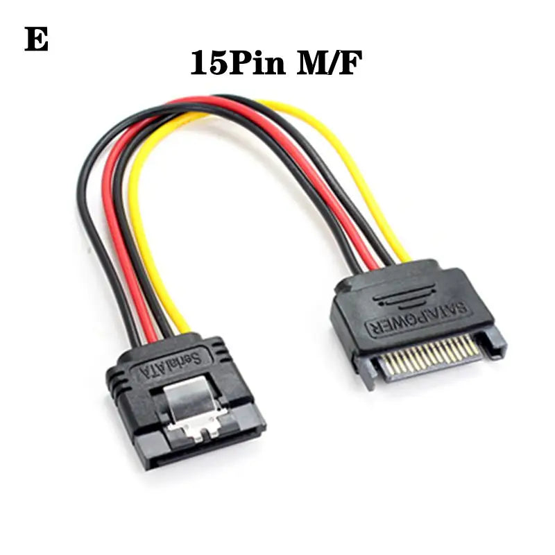 20cm Power 6Pin 8Pin 4Pin 15Pin SATA Male to 4Pin IDE Molex Female 15Pin SATA Female Power Cable Computer Cable 6Pin To 8Pin