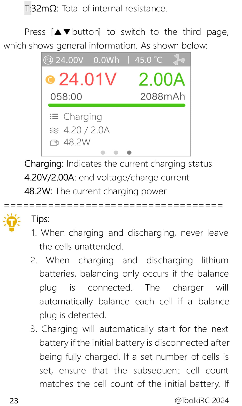 ToolkitRC M6AC Smart Lipo Battery Charger Discharger AC 120W DC300W MAX30A for 1-6S Battery FPV Model Spare Part LiHV LIFE LILON