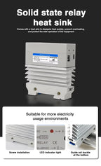 10A 25A 40A 60A 80A 100A Single Phase Slim SSR Solid State Relay With Heat Sink Industrial Relay DIN Rail Mount