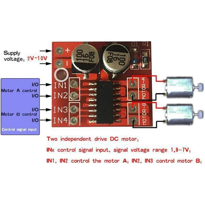10pcs 5pcs L298N MINI Controller Board 1.5A 2 Way DC Motor Driver Module Speed Dual H-Bridge Replace Stepper for Smart Car Power