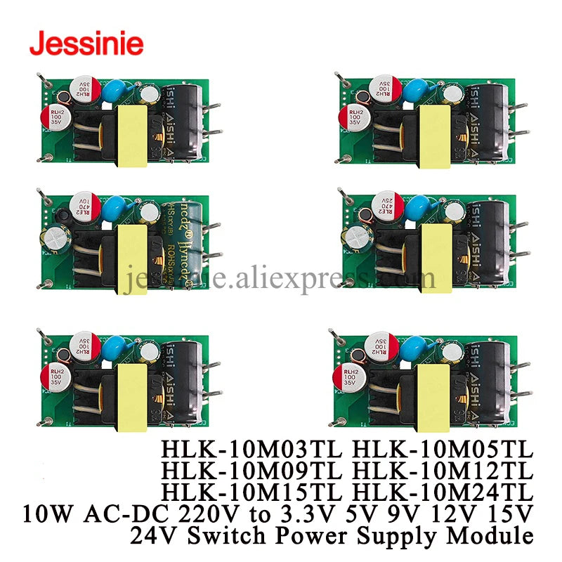 2Pcs/1pc 10W AC-DC HLK-10M03TL 10M05TL 10M09TL 10M12TL 10M15TL 10M24TL 220V to 3.3V 5V 9V 12V 15V 24V Switch Power Supply Module