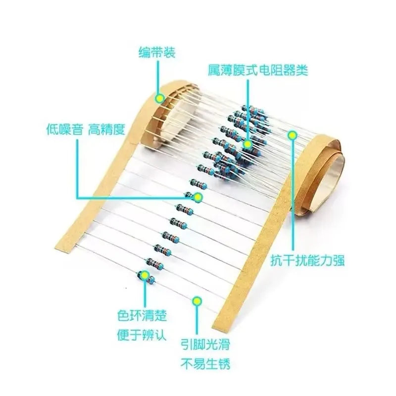 100PCS 1/4W Car Airbag SRS Repair Replacement Resistor 2ohm 2.2ohm 2.4ohm 2.7ohm 3ohm 3.3ohm