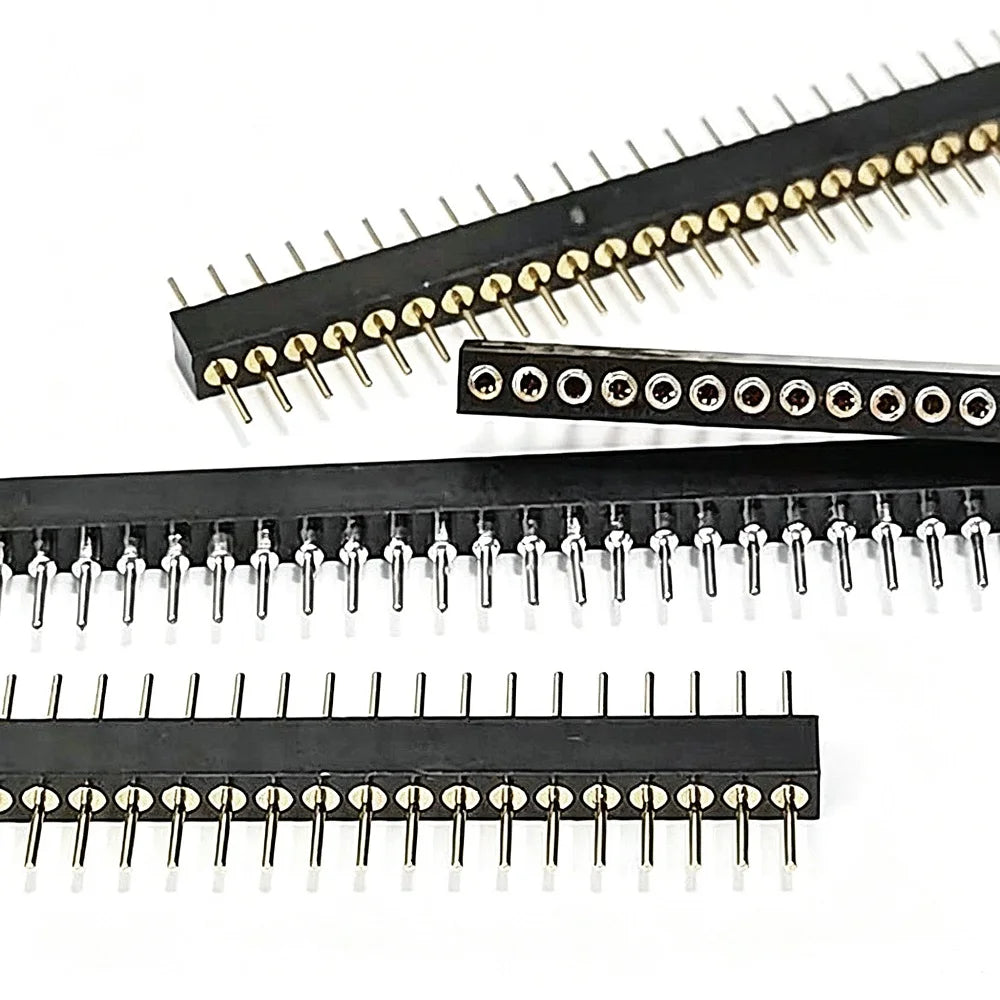 3pcs 1.778mm Round Single Row 1X40P Crystal Socket Male Female Pin Header PCB Board Connector