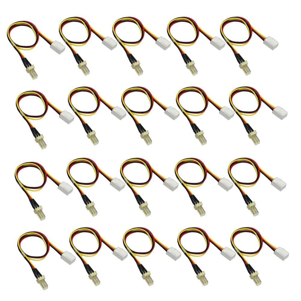 10pcs/20pcs 12V 3-Pin Male to 3-pin Female PC Fan Power Extension Lengthen Cable Fan Resistor Cable