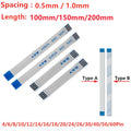 5PCS FPC FFC Ribbon Flexible Flat Cable 4/6/8/10/12/14/16/18/20/24/26/30/40/50/60 Pin Pitch 0.5MM 1.0MM A-Type B-Type 5CM 10CM