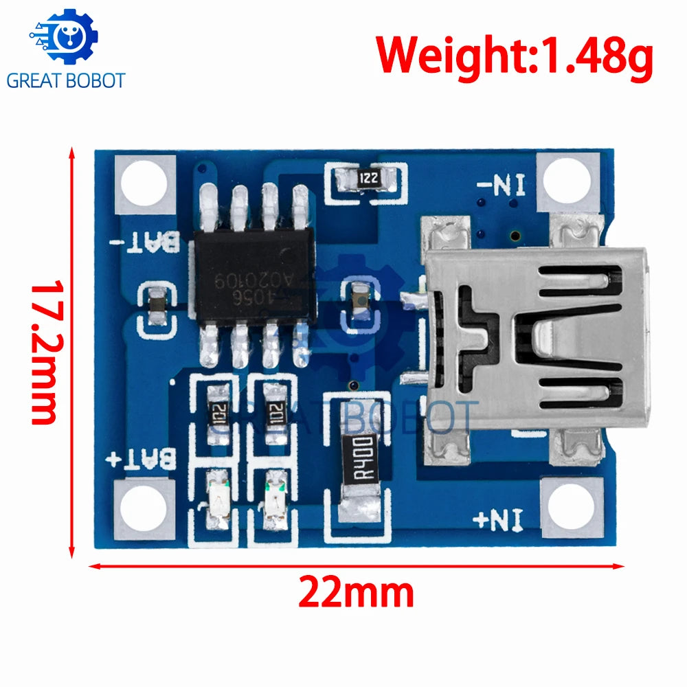 BS 1PCS USB 5V 1A TP4056 Lithium Battery Charger Module - Dual - Function Charging Board without Protection,1A Li - ion Batter