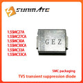 50PCS 1.5SMC27A 1.5SMC27CA 1.5SMC30A 1.5SMC30CA 1.5SMC33A 1.5SMC33CA DO-214AB(SMC) TVS transient suppression diode