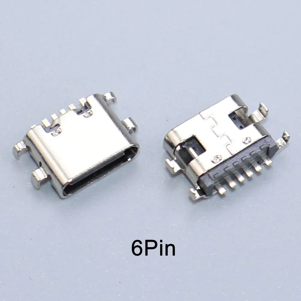 JCD 10PCS 2/6/16/24 Pin Type-C Charging Port USB-C Female Connector Charger Socket PCB Soldering SMD SMT DIY Repair Adapter