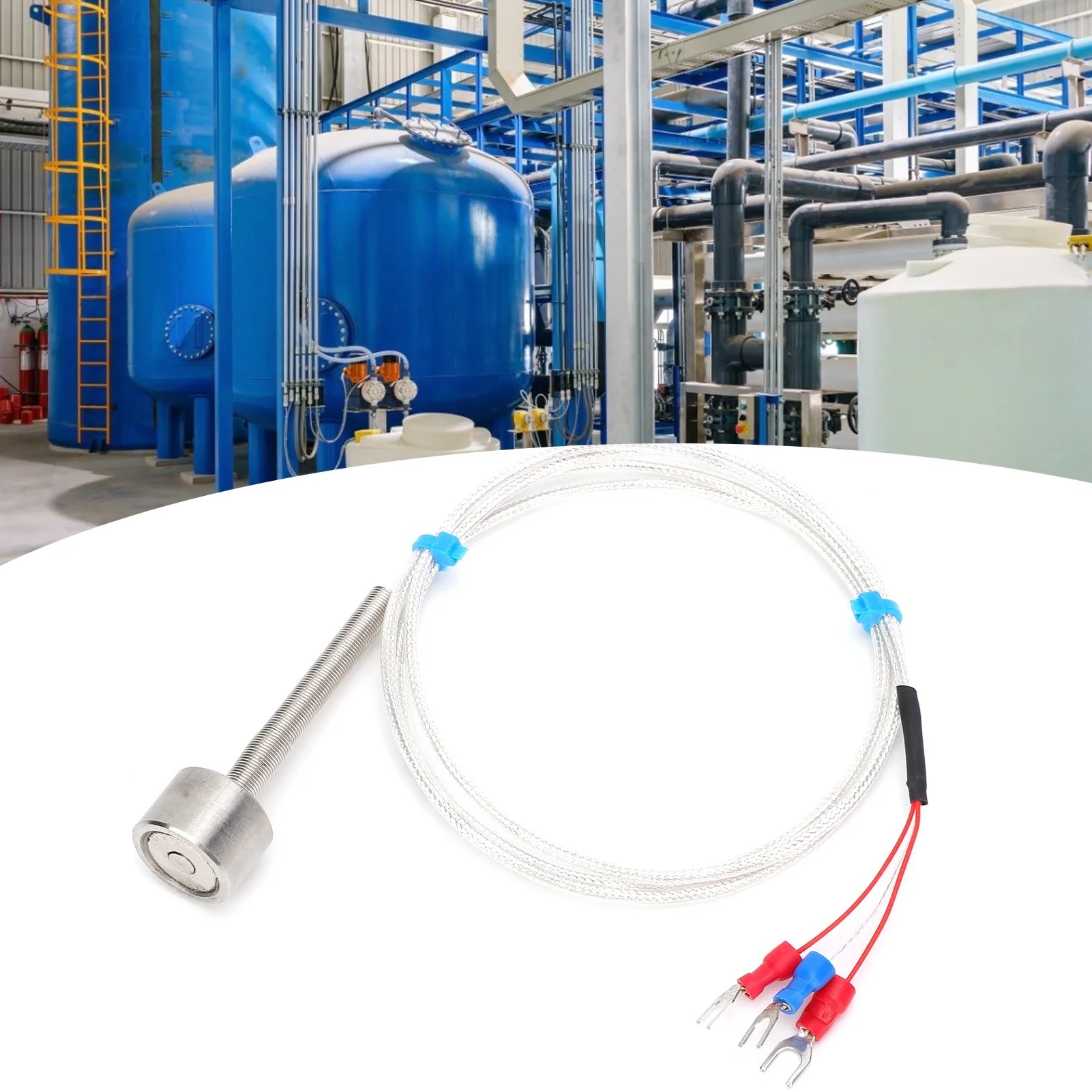 Magnetic Temperature Sensor PT100 Magnetic Temperature Sensor Waterproof Adsorption Thermistor 60 to +150℃ Temperature Sensor