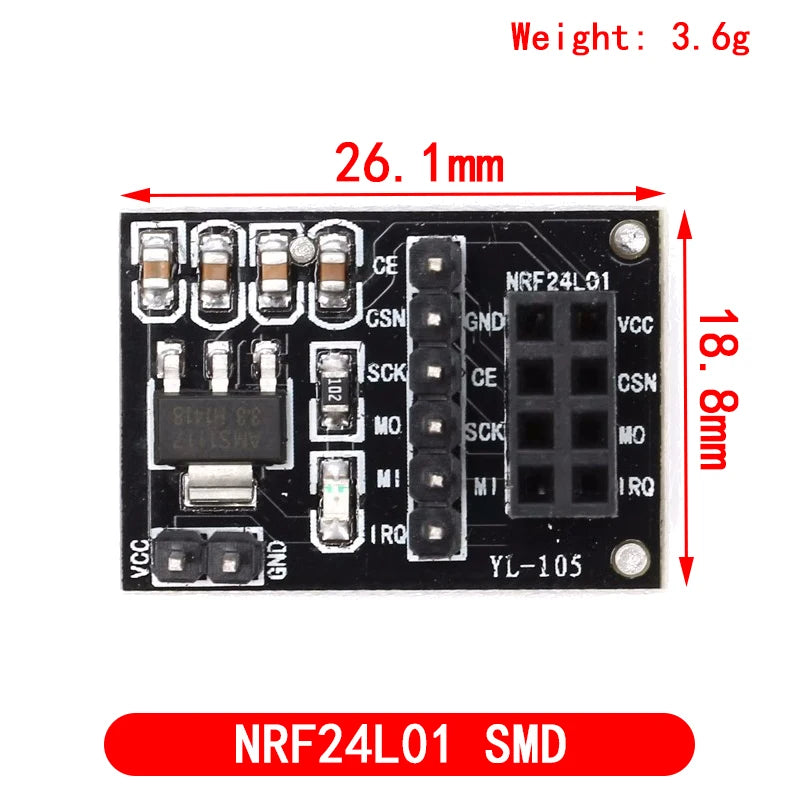 NRF24L01+ 2.4G wireless data transmission module 2.4GHz NRF24L01 upgrade version NRF24L01+PA+LNA 1000 Meters For Arduino