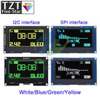 TZT 2.42" 2.42 inch LCD Screen White  Yellow 128x64 OLED Display Module IIC I2C SPI Serial for C51 SPD0301