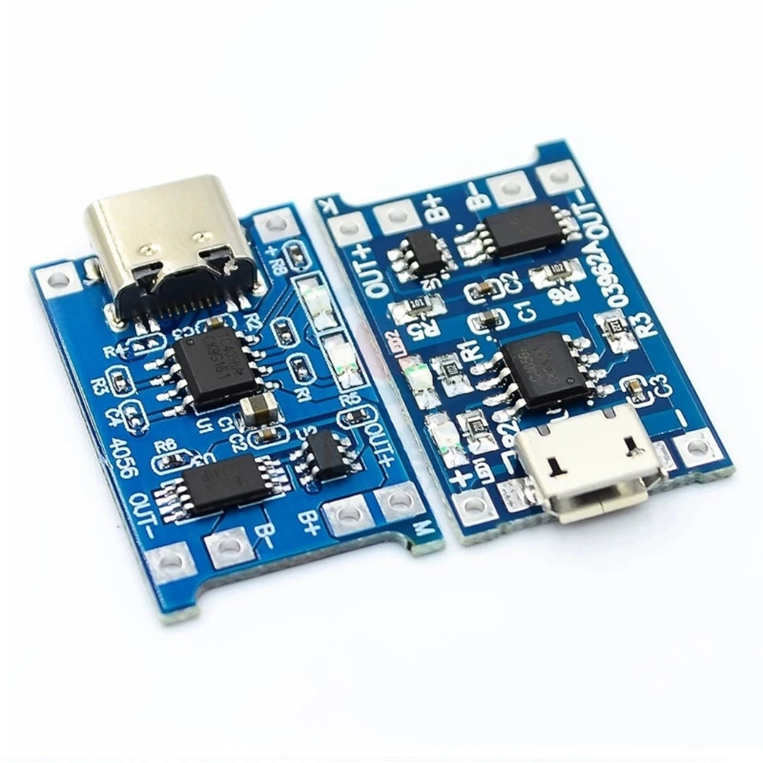 1/5/10/50/100pcs 5V 1A 18650 TP4056 Lithium Battery Charging Board Charge Module Type-C Micro USB With Protect Dual Functions