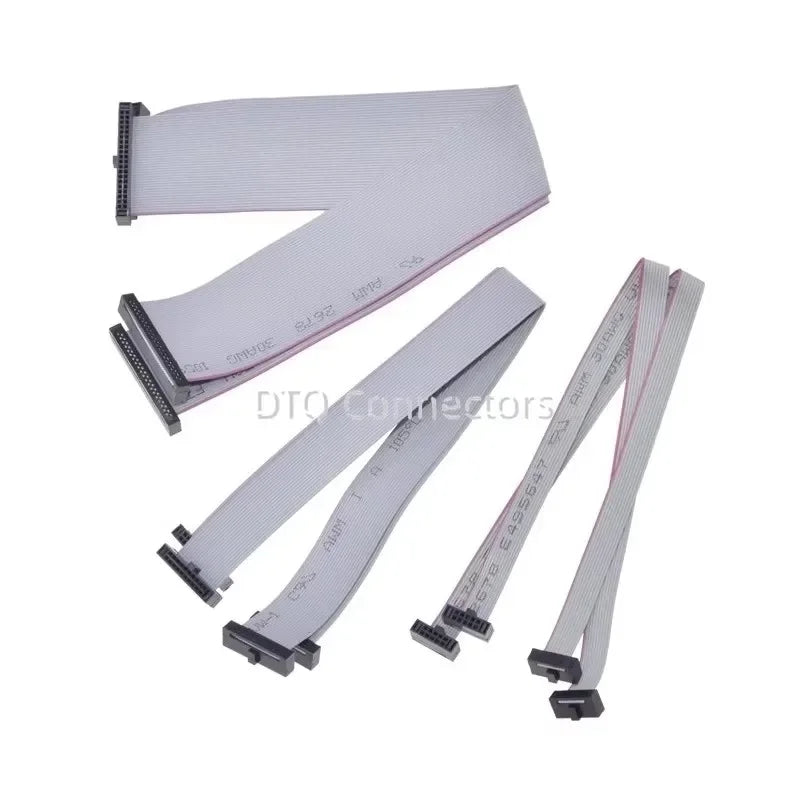 1Pcs FC 1.27mm Pitch 6P/10/14/16/20/30/34/40/50 Pin Gray Flat Ribbon Cable IDC Double Ends JTAG ISP Download Same Direction Data
