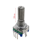 5Pcs 360 Degree Rotary Encoder EC11 Knob 20 Position 5 Pin Button Handle Length 15/20mm With A Built In Push Button Switch