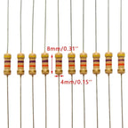 300PCS 1Ohm-3M 0.5W Resistor Assortment Kit Set Carbon Film Metal Resistors DIY Resistance Assorted Kit 470R 560R 2.7K 10K