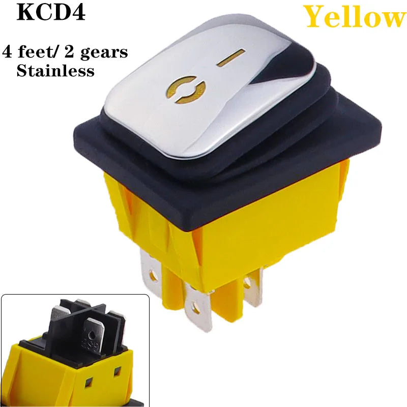 KCD4 on off 30A/250V Heavy Duty 4 pin DPST IP67 Sealed Waterproof T85 Auto Boat Marine Toggle Rocker Switch with LED 12V 220V 30