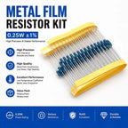 100pcs,0.25W 0R-22M 1% Metal Film Resistor 1/4W 0 2.2 10 100 150 220 270 330 470 1K 2.2K 4.7K 10K 47K 100K 470K 1M 10M 20M Ohms