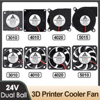 Gdstime Brushless Turbo Fan 24V Dual Ball 30mm 40mm 50mm For 3D Printer Fan DC Blower Cooling Fan 3010 4010 4020 5015 Clooer