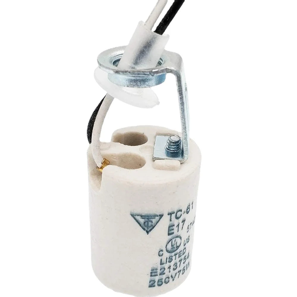 4pcs E17 Porcelain CFL Halogen Chandelier LED Lamp Bulb Base Light Socket Holder with Bracket Ceramic 10cm Silicone Wire