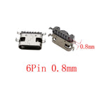 10Pcs USB Connector Type C Female Charging Port Jack 2/6/16 Pin Type-C Socket PCB Soldering SMD SMT DIY Repair Type C Adapter