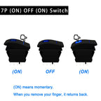 Waterproof Rocker Switch with Blue LED | 12V/24V Latching & Momentary (SPST/ DPDT) | for Marine, UTV, ATV, RZR, Automotive