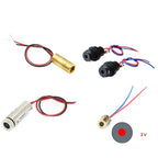 Focusable Laser Diode 650nm 5mW Red Point / Line / Cross Laser Module Head with Glass Lens for Industrial Applications