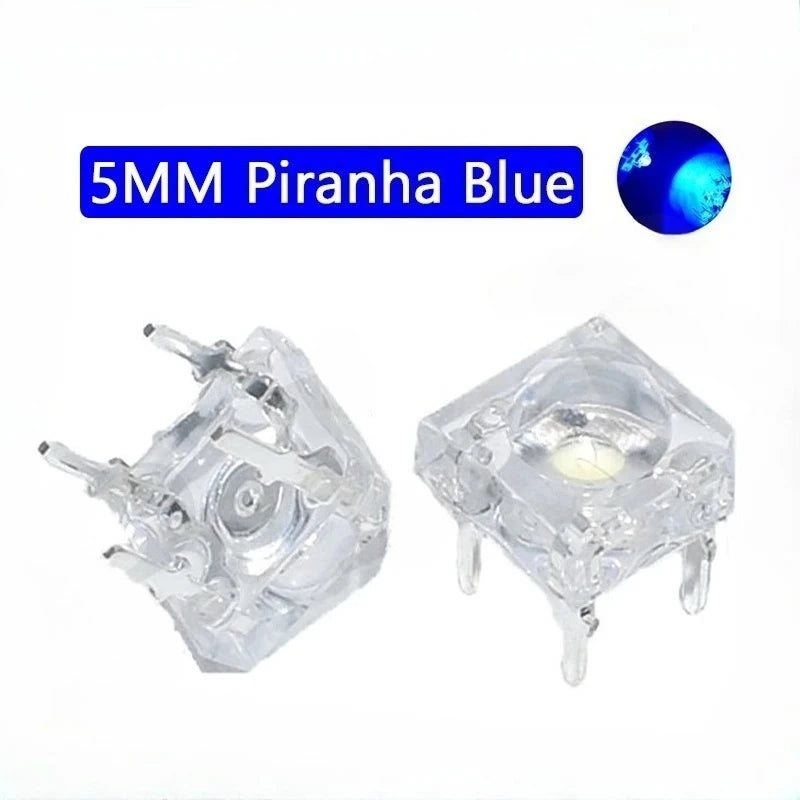 5mm F5 Piranha LED White Red Green Amber Clear 5mm 20MA LED Diode Light-Emitting-Diodes 4-pins Piranha LED Diodos Brightness
