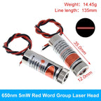TZT 650nm 5mW 6MM 9MM 12MM Red Point / Line / Cross Laser Module Head Glass Lens Focusable Focus Adjustable Laser Head